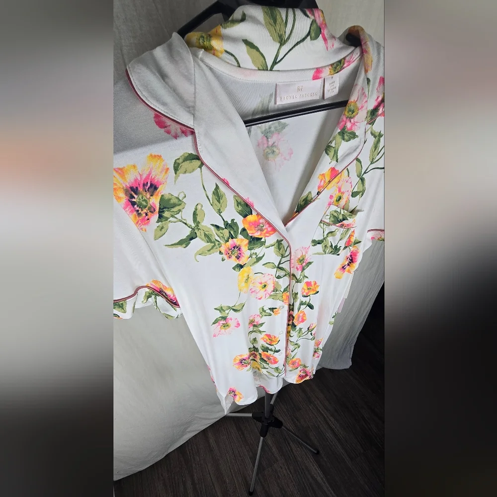 Rachel Parcell Sleep Shirt in Ivory Poppy Vine. NWT Size Medium Floral Print - Picture 9 of 10